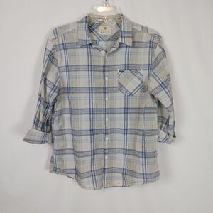 Scotch & Soda Womens Shirt Plaid Long Sleeve Button Up Blue size Med. Light Weig